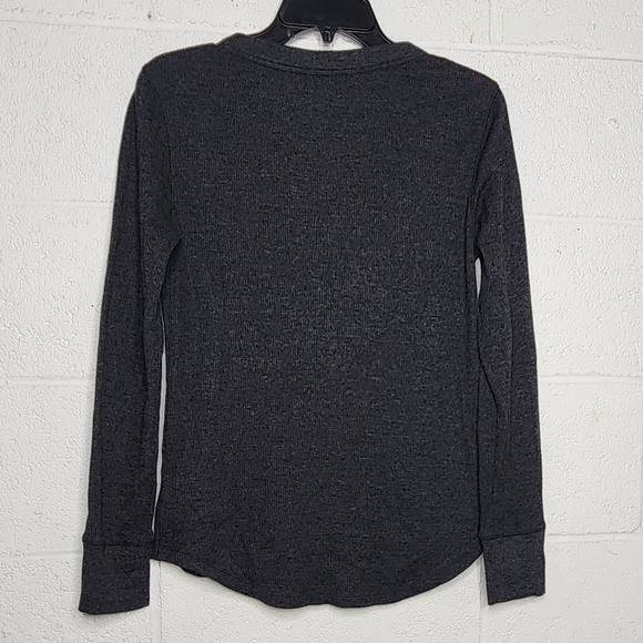 GAP Gray Logo Waffle Long Sleeve Top - Picture 3 of 3